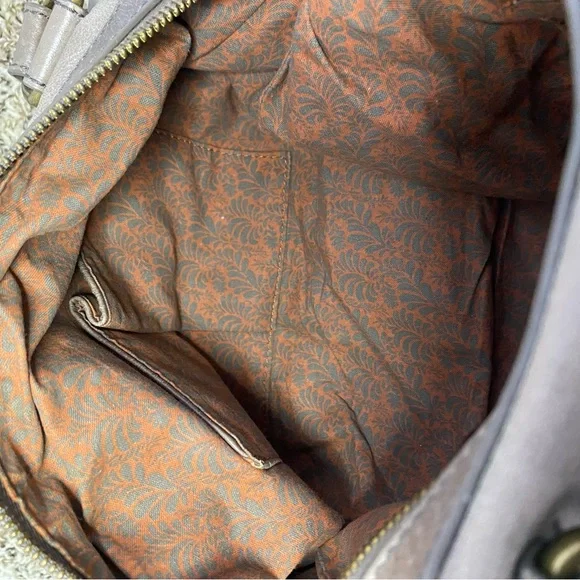 HOBO Taupe Leather Shoulder Bag with Chain-Accent Strap - Picture 12 of 12